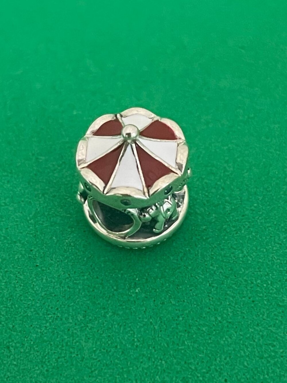 Pandora Sterling Silver Merry Go Round Carousel Love Peace Believe Holiday Charm